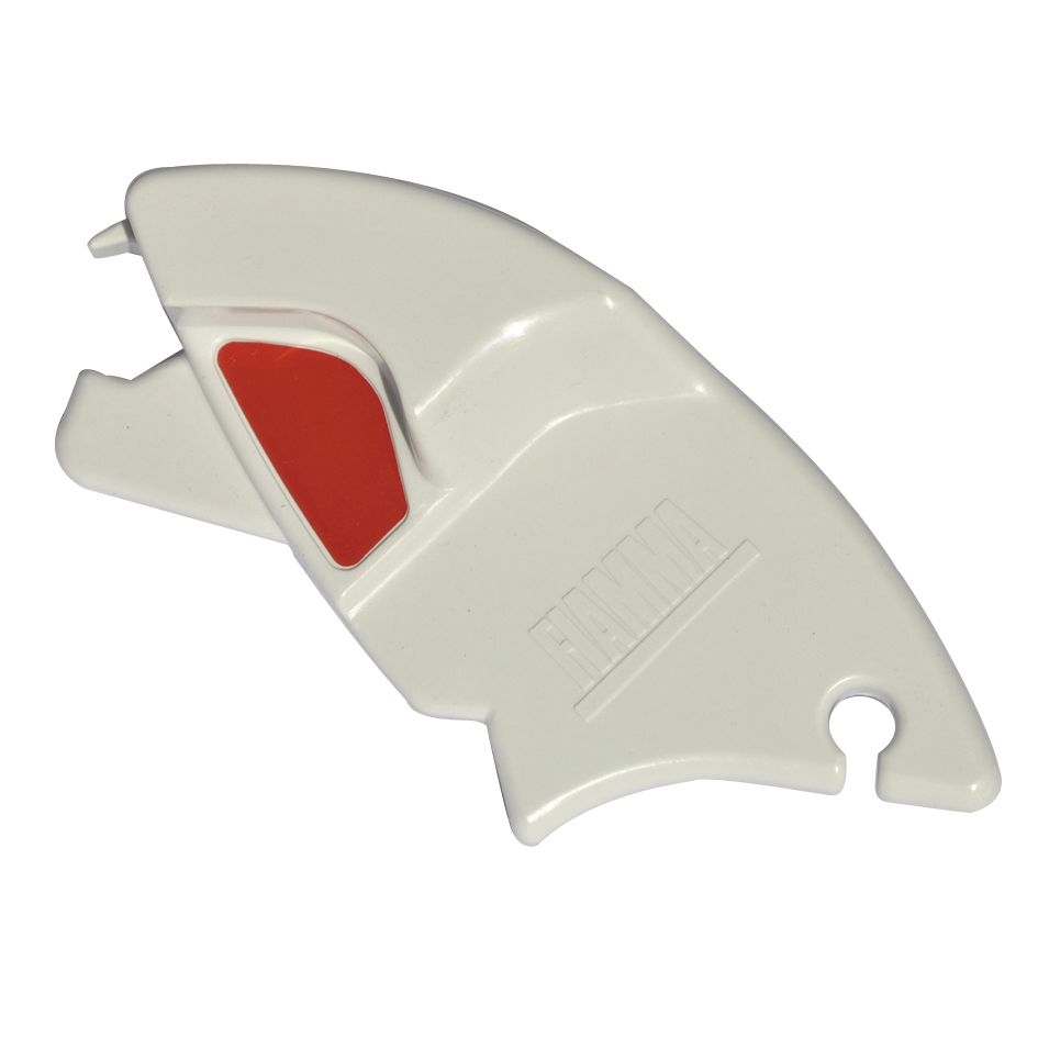 Frontblendenverschluss F65 S links polar white
