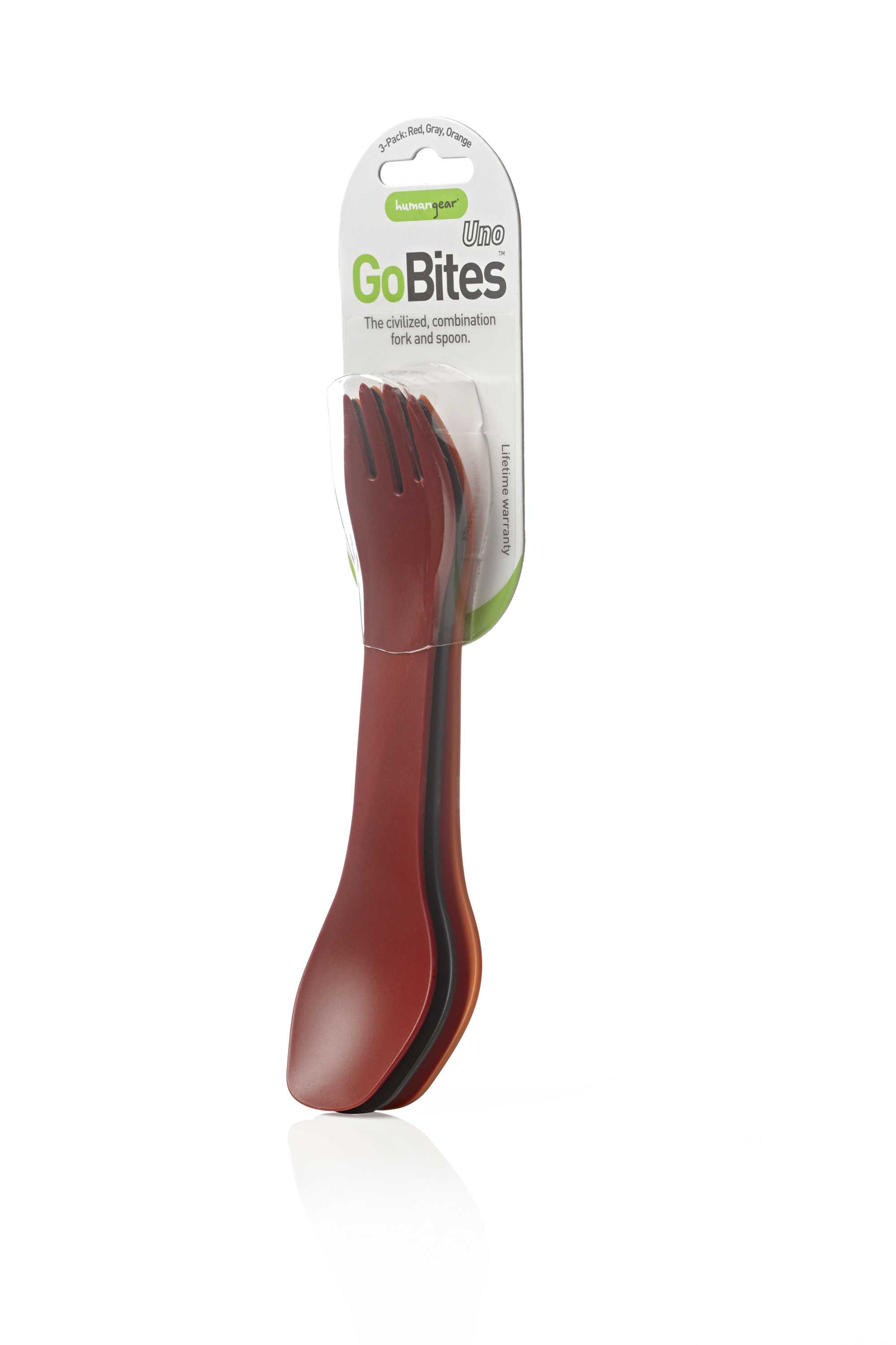 humangear Besteck 'GoBites UNO' 3er Pack rot, grau, orange