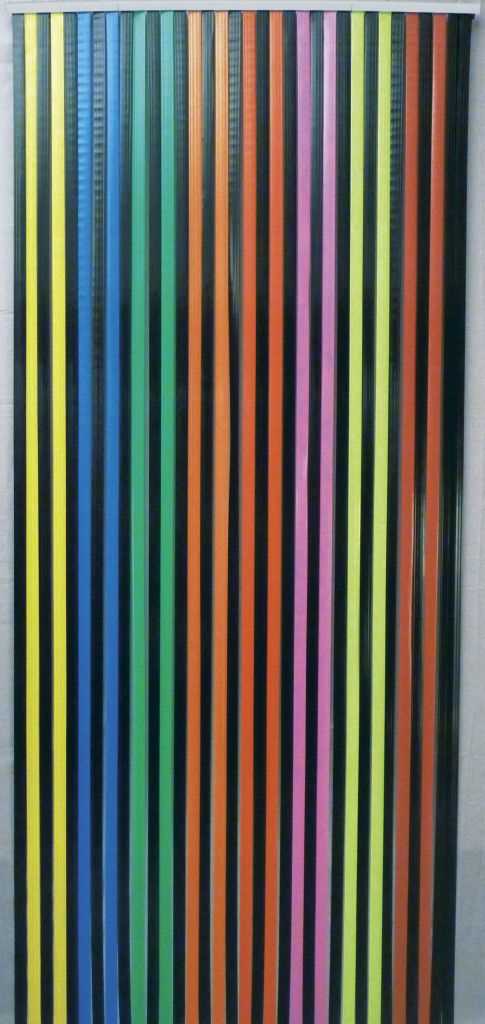 Streifenvorhang multicolor bunt, schwarz