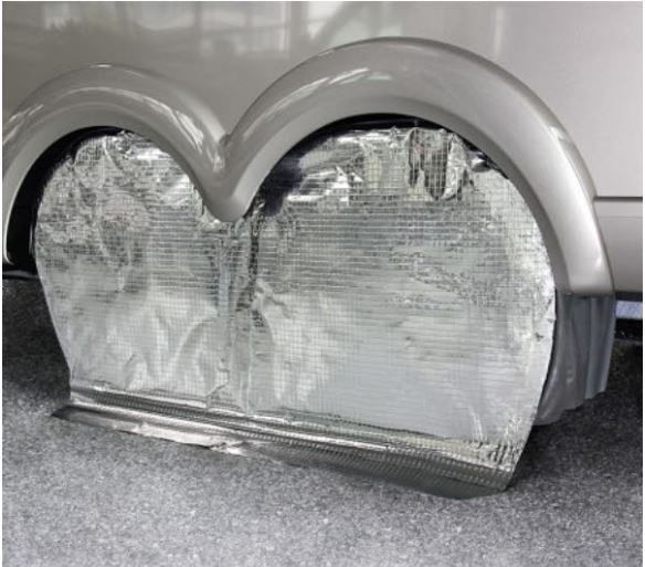 Radschutzhülle mit Sonnenreflektion für Tandem-Achser