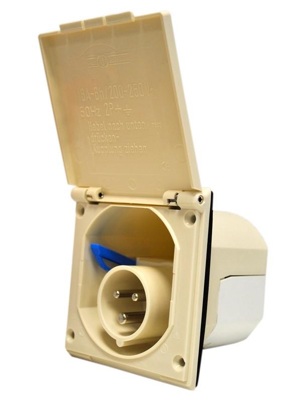 Caravan-Einspeisungsstecker CEE creme
