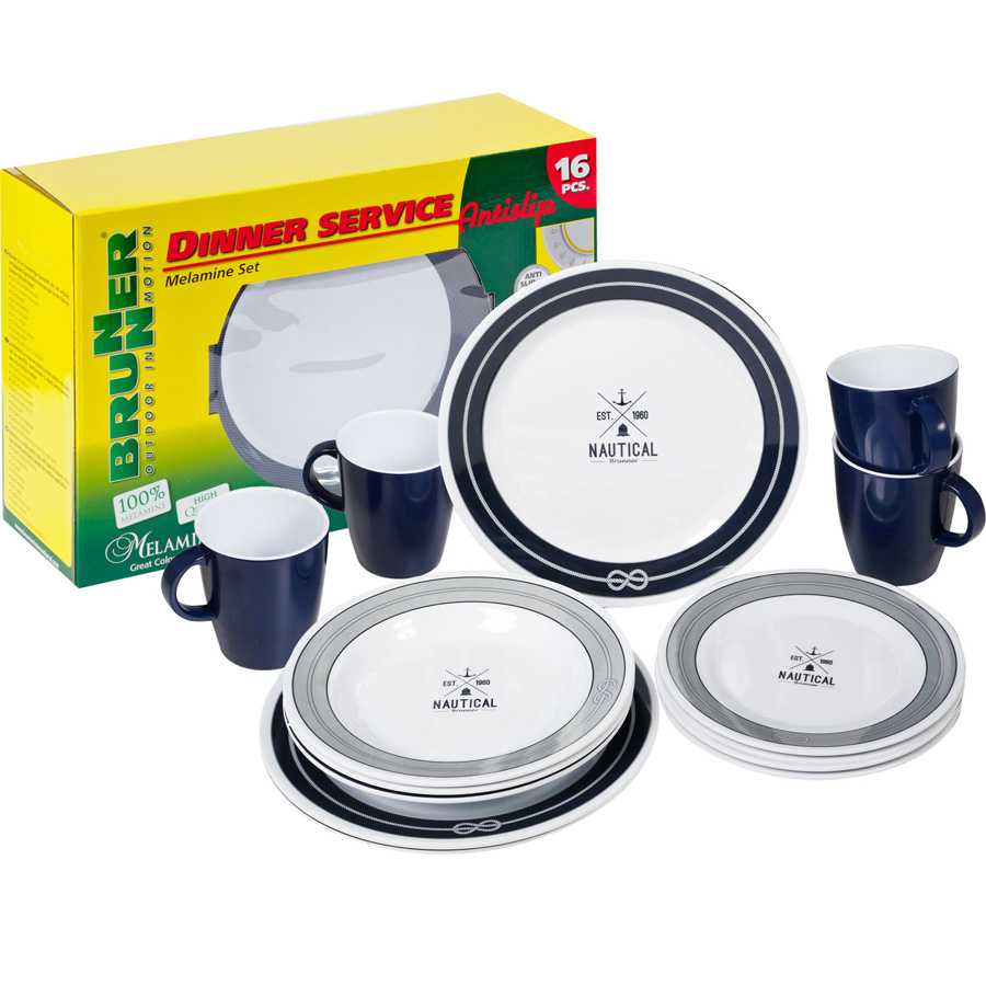Brunner Melamingeschirr Nautical 16-teilig