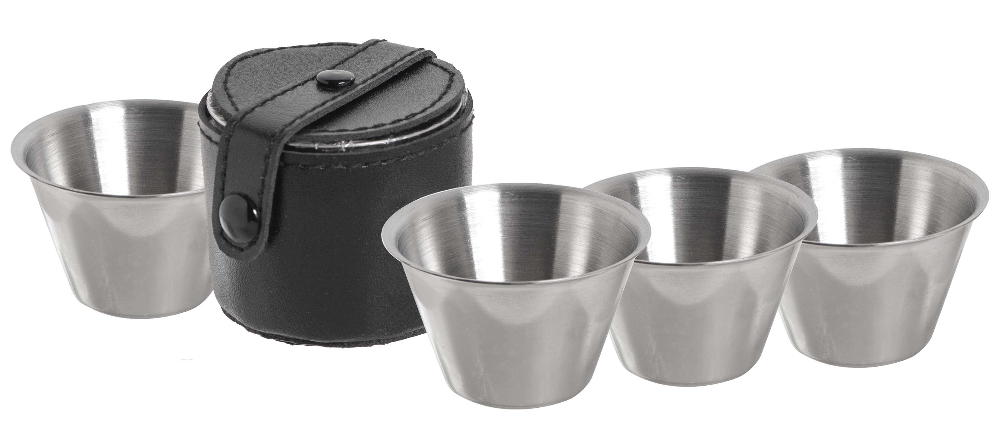 Becherset 4 in 1 im Lederetui