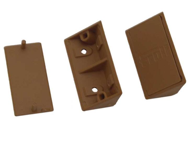 Möbeleckverbinder mit Kappen braun 60 mm