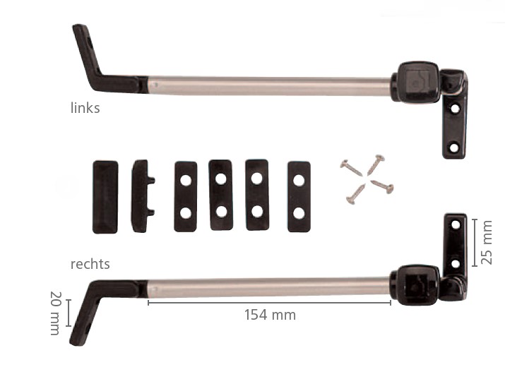Polyplastic Fensteraussteller 200 mm links und rechts
