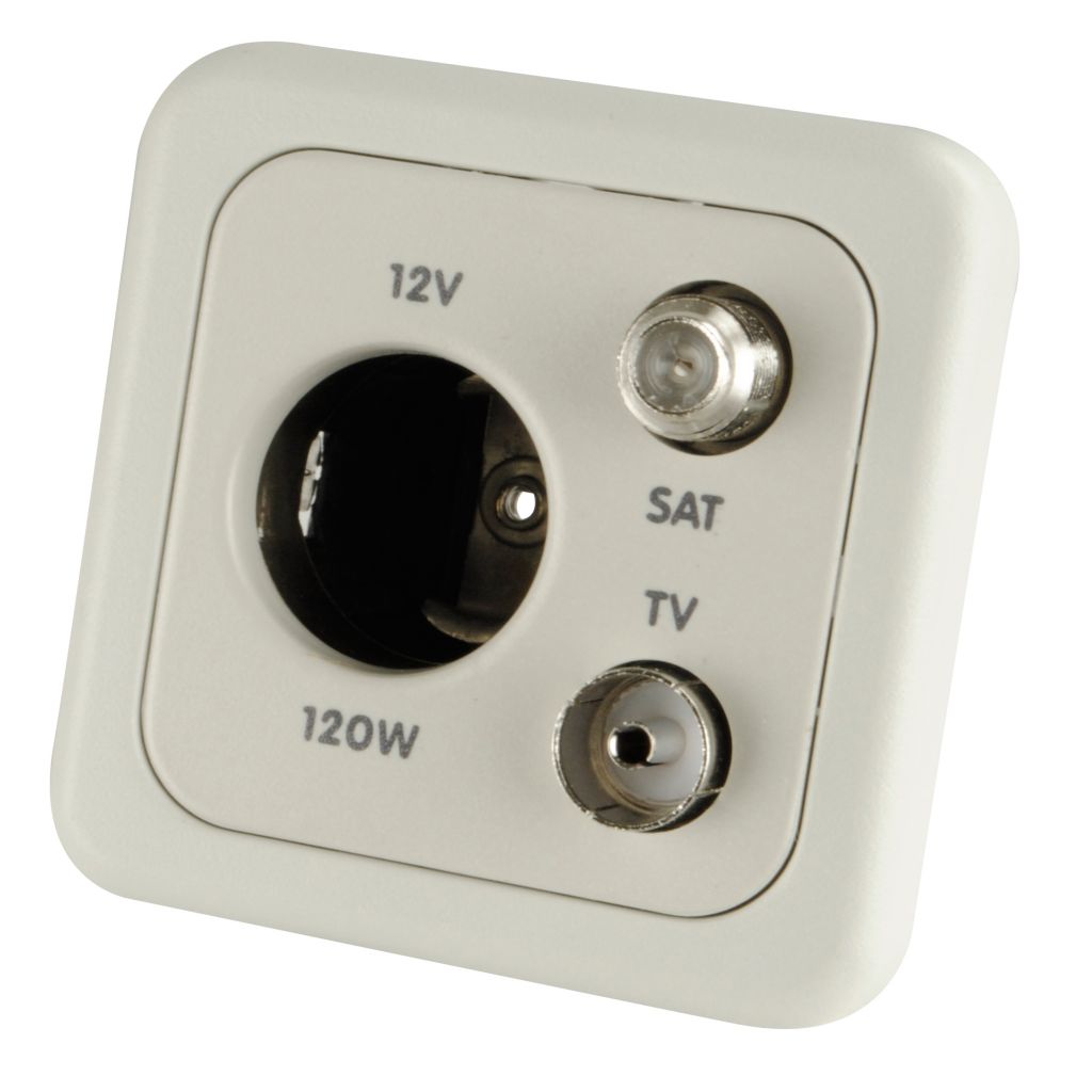 Inprojal System 10.000 Kombi-Steckdose 12 Volt hellgrau