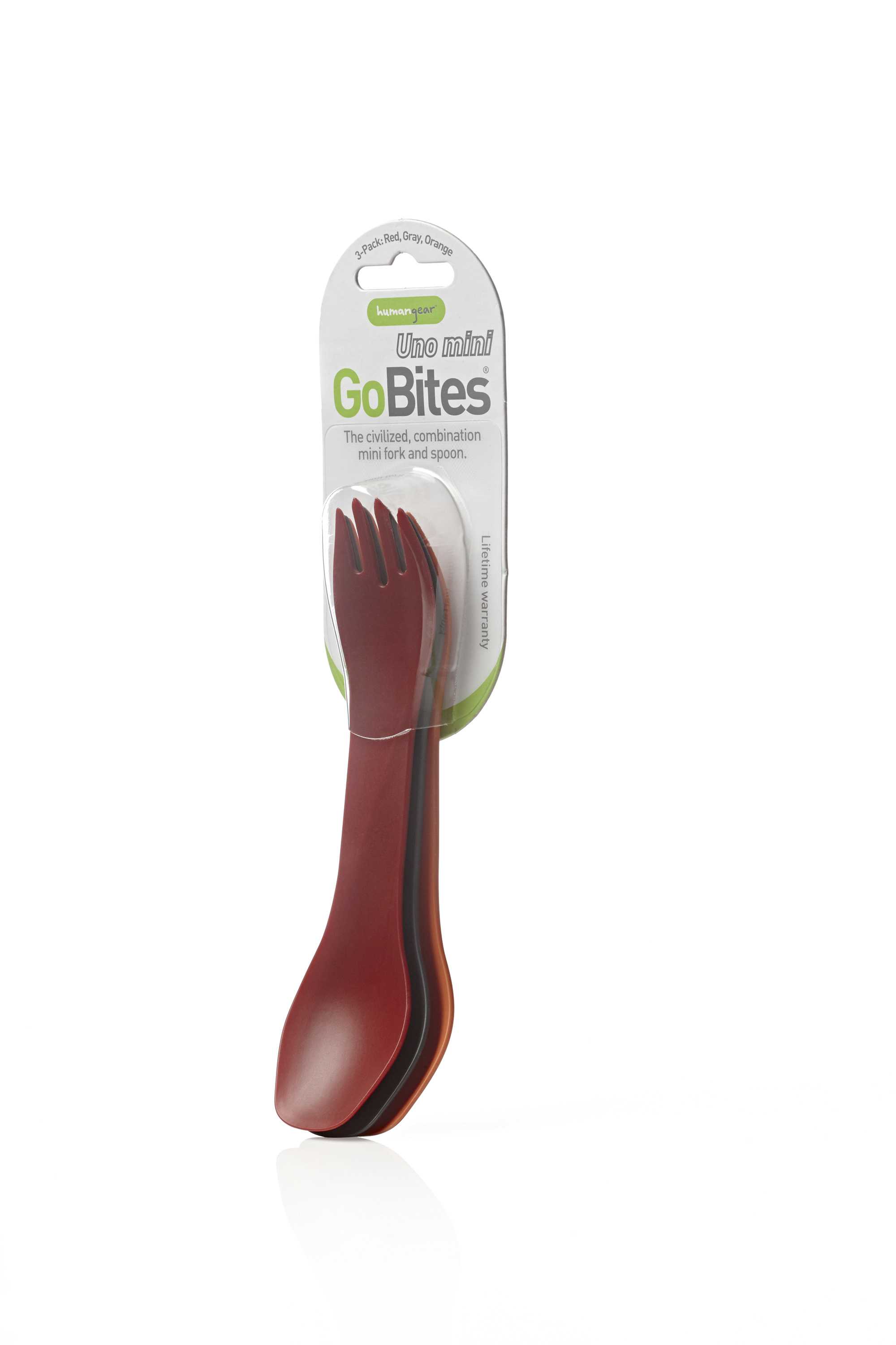 humangear Besteck GoBites UNO Mini 3er Pack rot grau orange
