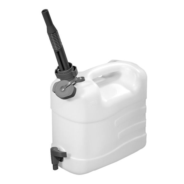 Wasserkanister 10 Liter mit Ablasshahn und Auslaufrohr