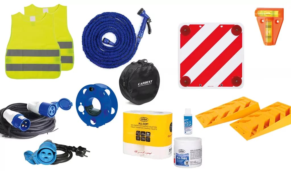 Starter Set CEE Verlängerungskabel, Ausgleichskeile, Warnwesten uvm