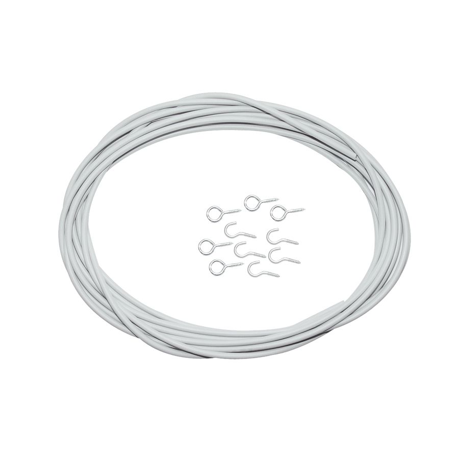 Spannfix hellgrau 5 Meter mit 5 Haken und 5 Ösen