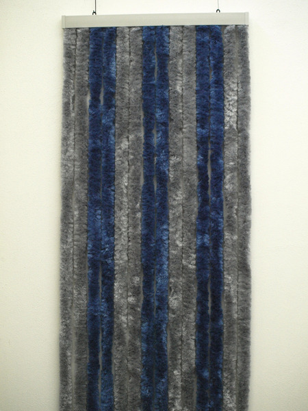 Flauschvorhang 56x205 cm grau/dunkelblau für Reisemobile