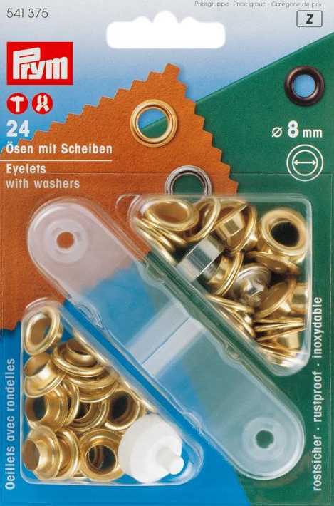 Prym Ösen und Scheiben MS goldfarbig 8 mm