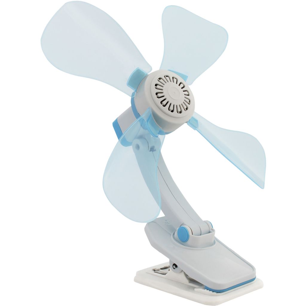 Klammer-Ventilator 12 Volt blau