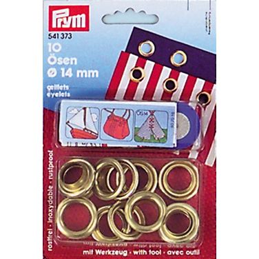 Prym Ösen und Scheiben MS goldfarbig 14 mm