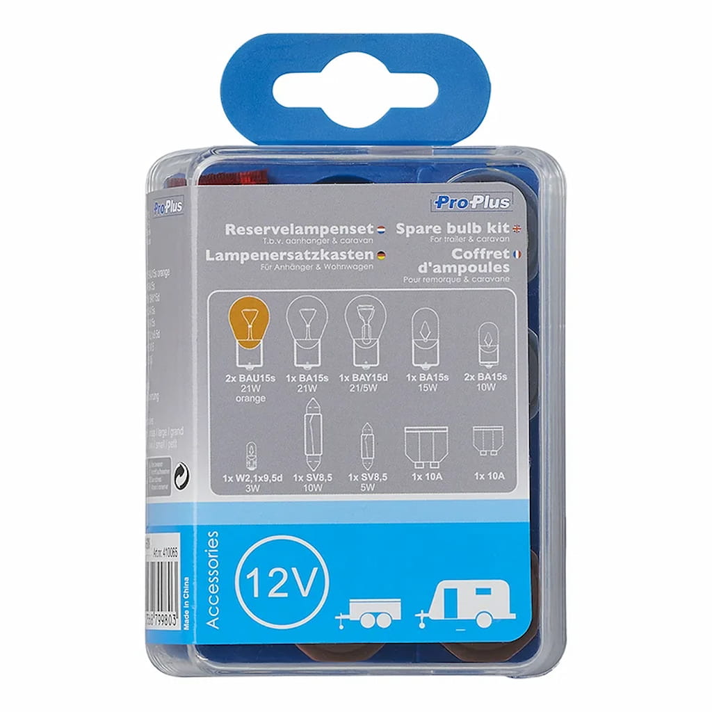 Lampenersatzkasten für Anhänger & Wohnwagen 12-teilig