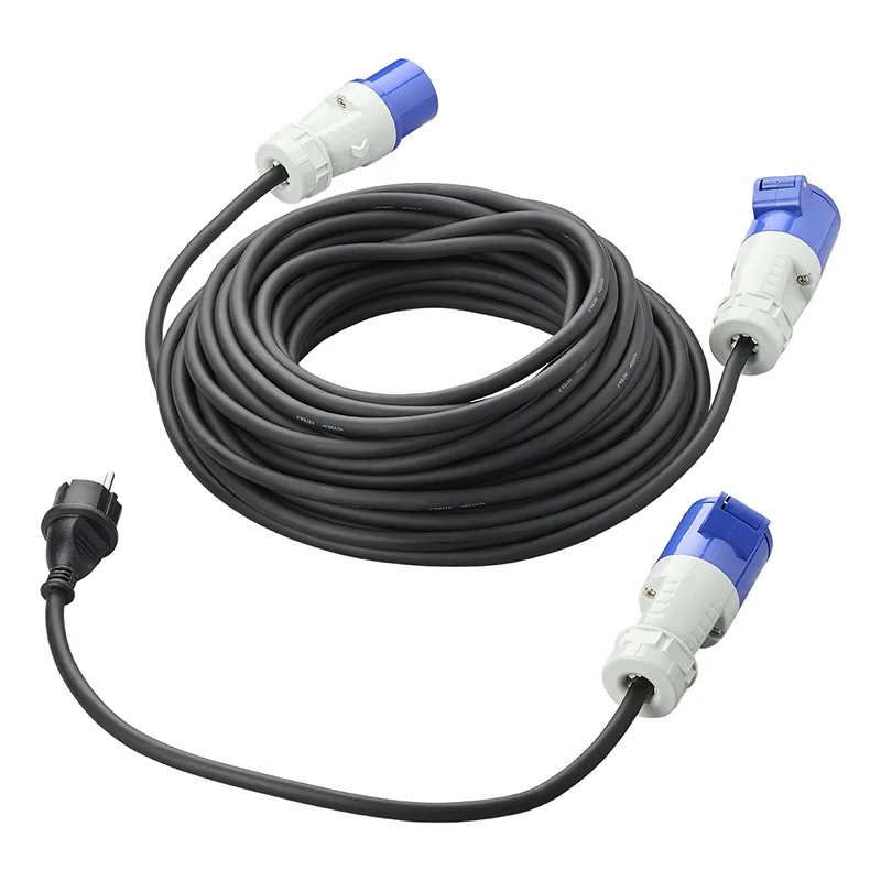 CEE Set Verlängerungskabel 20 Meter & Adapterkabel Schuko auf CEE