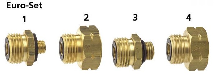 Gasflaschenadapter Euro-Set komplett