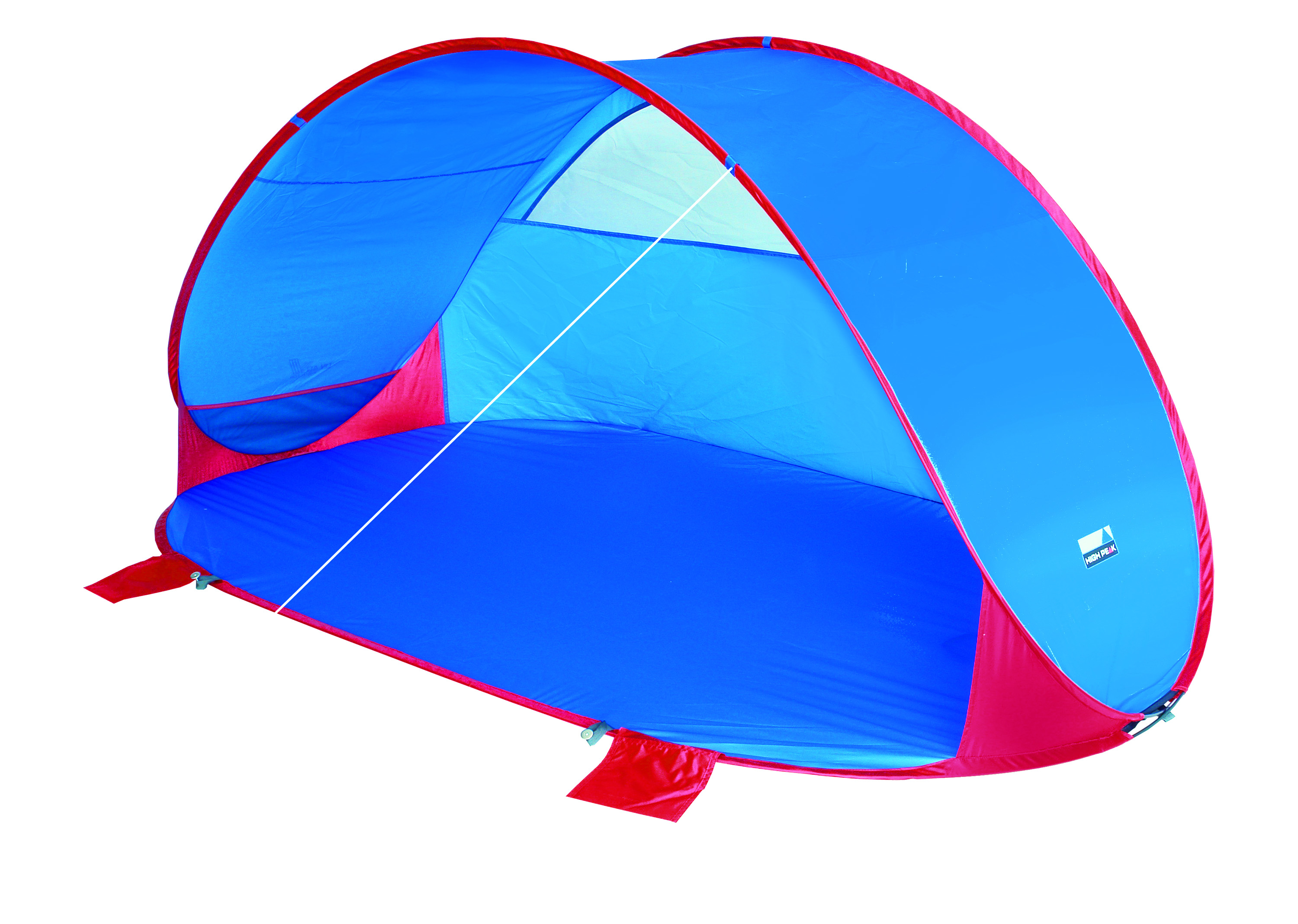 Pop Up Strandmuschel Lagoon blau rot