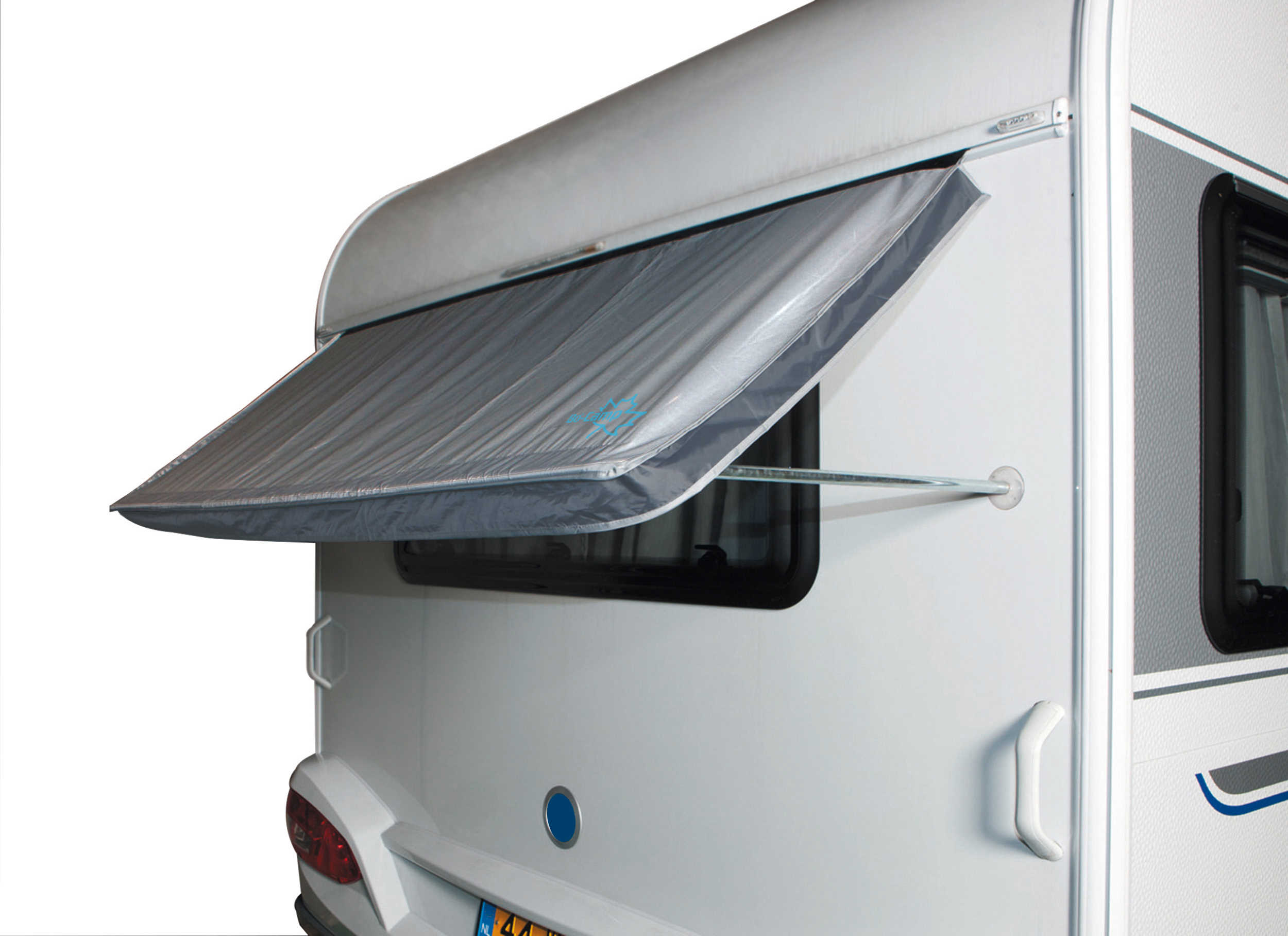BO-CAMP Wohnwagen Fenstermarkise 180 x 75 cm grau