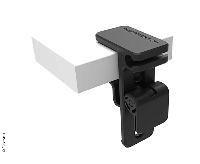 Flextrash Mülleimer Tischhalter black für Tische bis 4 cm